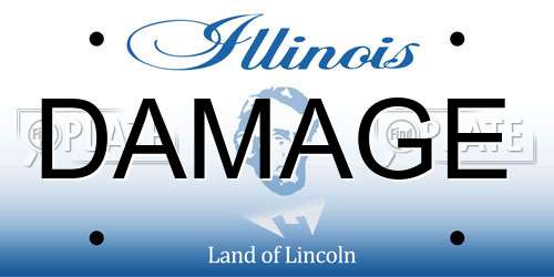 DAMAGE Illinois License Plate
