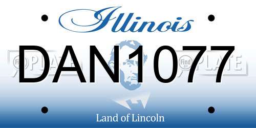 DAN1077 Illinois License Plate