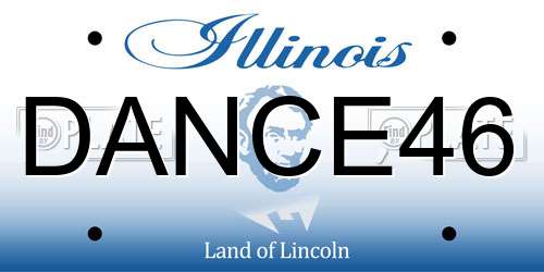 DANCE46 Illinois License Plate