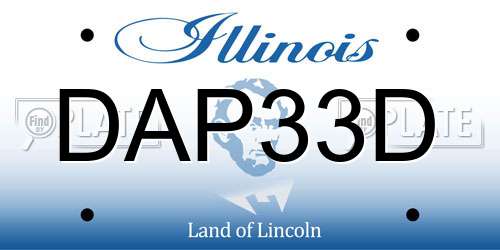 DAP33D Illinois License Plate