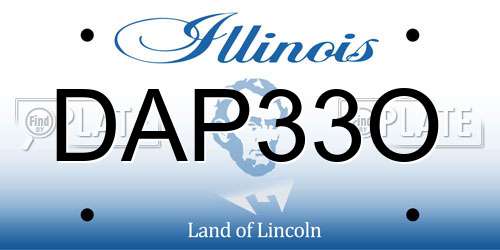 DAP33O Illinois License Plate