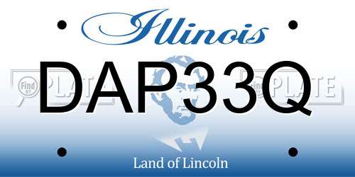 DAP33Q Illinois License Plate