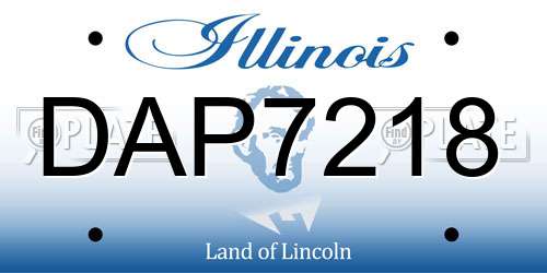 DAP7218 Illinois License Plate