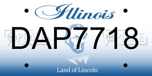 DAP7718 Illinois License Plate