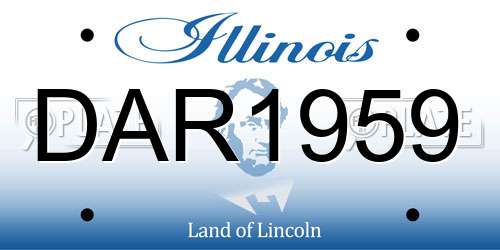 DAR1959 Illinois License Plate