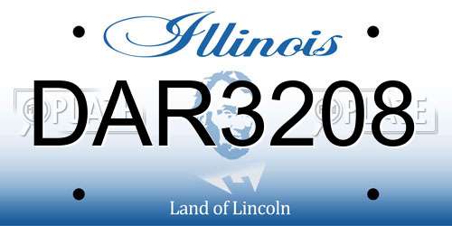 DAR3208 Illinois License Plate