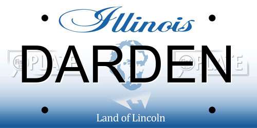 DARDEN Illinois License Plate