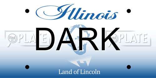 DARK Illinois License Plate
