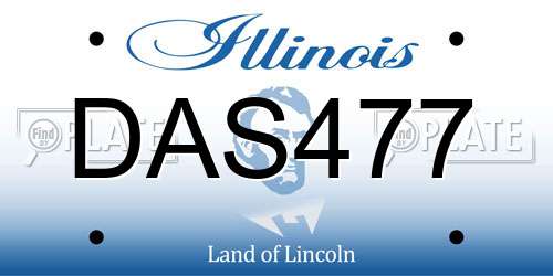 DAS477 Illinois License Plate