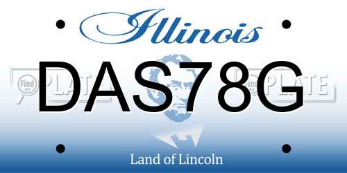 DAS78G Illinois License Plate