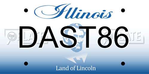 DAST86 Illinois License Plate
