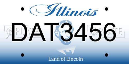 DAT3456 Illinois License Plate