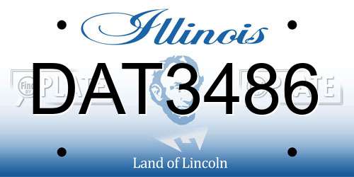 DAT3486 Illinois License Plate
