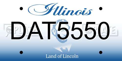 DAT5550 Illinois License Plate
