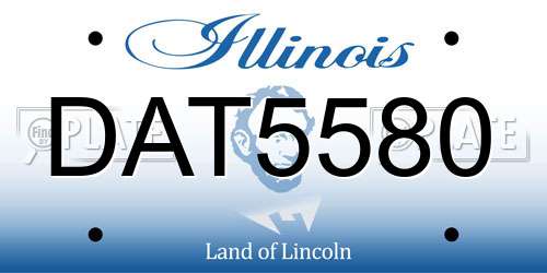 DAT5580 Illinois License Plate