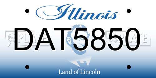 DAT5850 Illinois License Plate