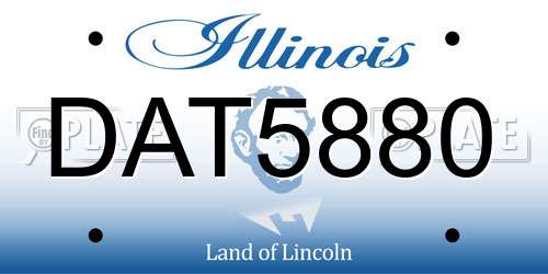 DAT5880 Illinois License Plate