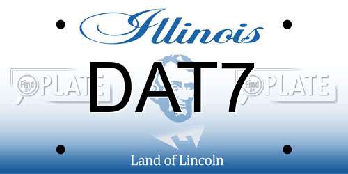 DAT7 Illinois License Plate