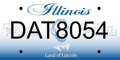 DAT8054 Illinois License Plate