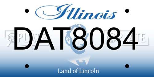 DAT8084 Illinois License Plate