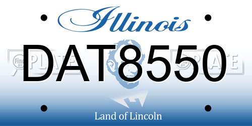 DAT8550 Illinois License Plate