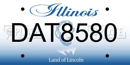 DAT8580 Illinois License Plate