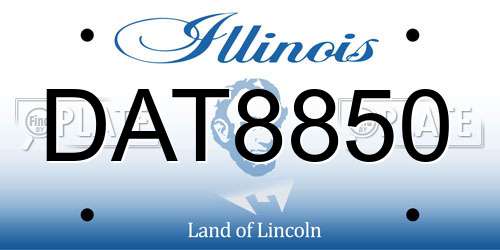 DAT8850 Illinois License Plate
