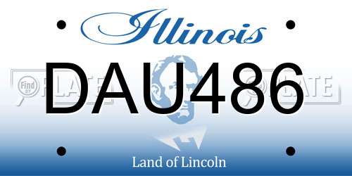 DAU486 Illinois License Plate
