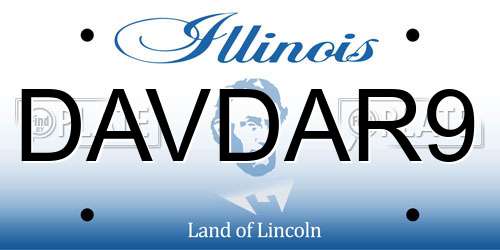 DAVDAR9 Illinois License Plate