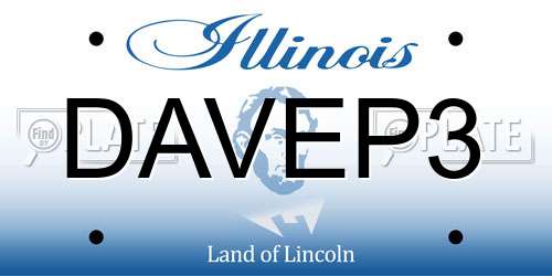 DAVEP3 Illinois License Plate
