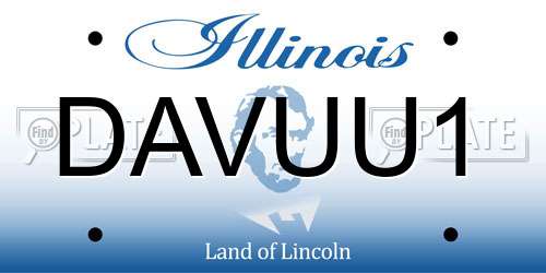 DAVUU1 Illinois License Plate
