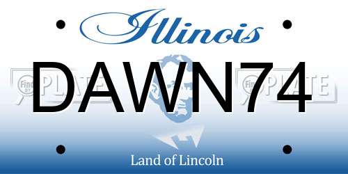 DAWN74 Illinois License Plate