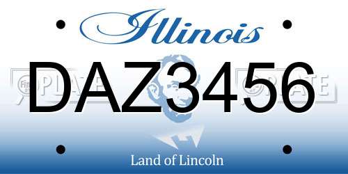 DAZ3456 Illinois License Plate