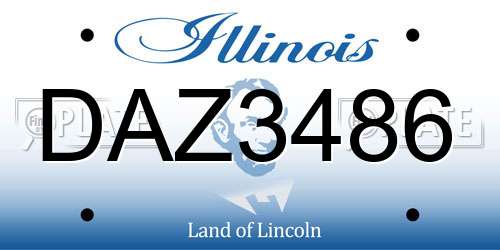 DAZ3486 Illinois License Plate