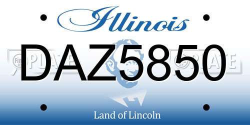 DAZ5850 Illinois License Plate