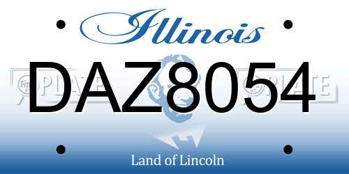 DAZ8054 Illinois License Plate