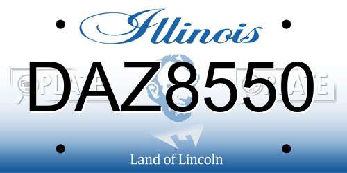 DAZ8550 Illinois License Plate