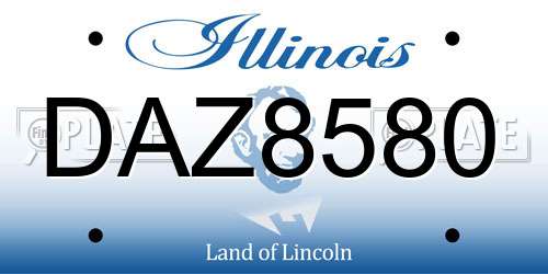 DAZ8580 Illinois License Plate