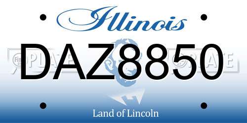DAZ8850 Illinois License Plate