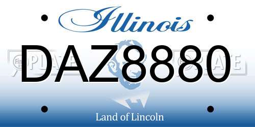 DAZ8880 Illinois License Plate