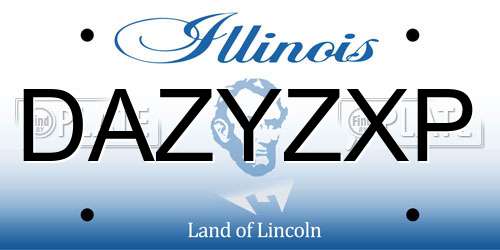 DAZYZXP Illinois License Plate
