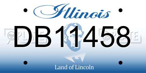 DB11458 Illinois License Plate