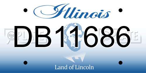 DB11686 Illinois License Plate