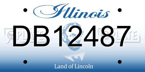 DB12487 Illinois License Plate
