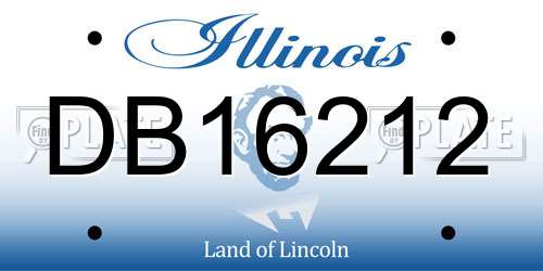 DB16212 Illinois License Plate