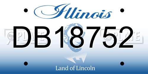 DB18752 Illinois License Plate