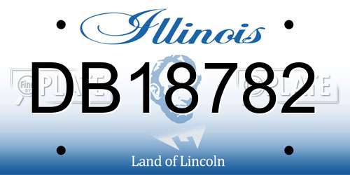 DB18782 Illinois License Plate