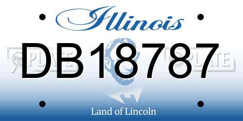 DB18787 Illinois License Plate