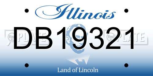 DB19321 Illinois License Plate