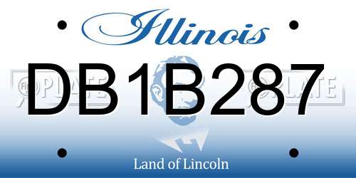 DB1B287 Illinois License Plate